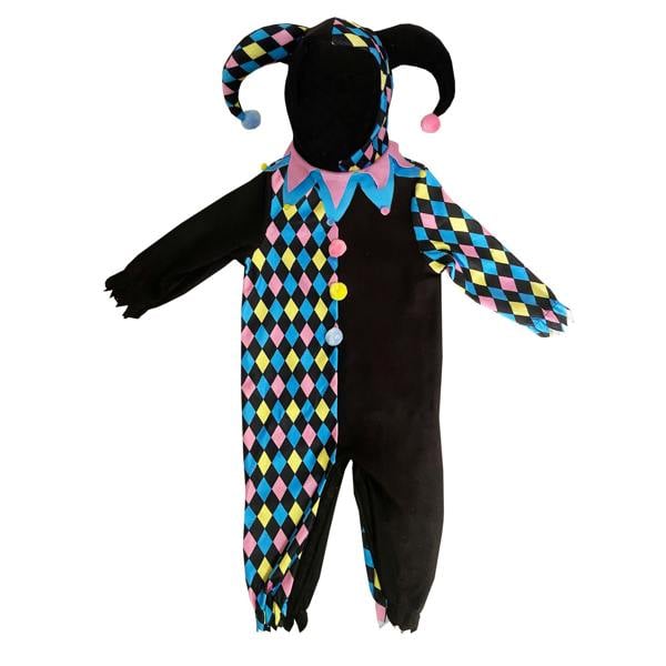 Bristol Novelty Baby Court Jester Costume - Black/Blue/Pink - 
