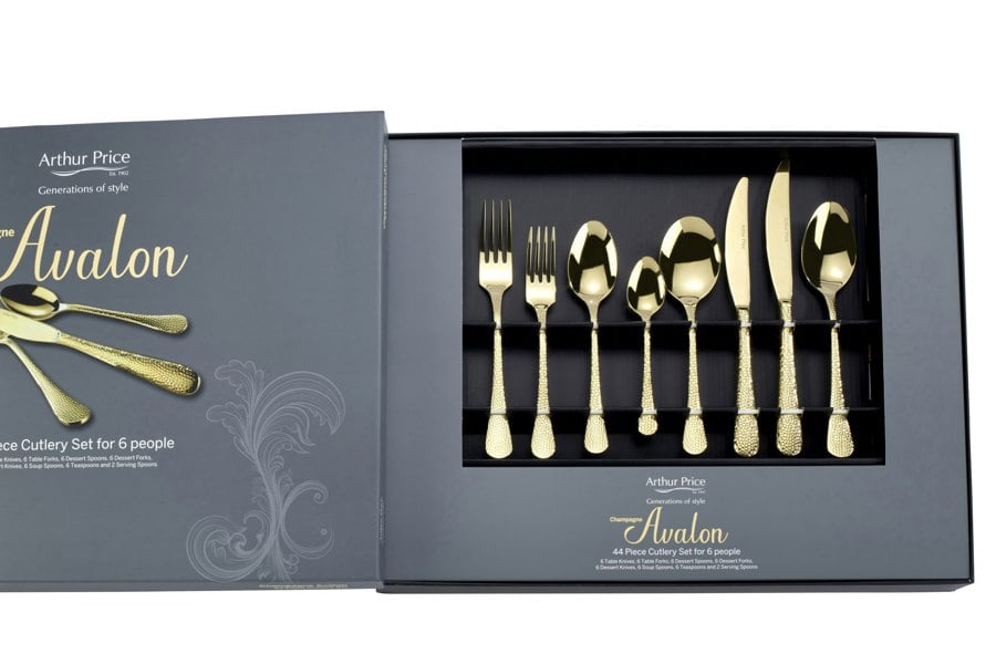 Arthur Price 'Champagne Avalon' Stainless Steel 44 Piece 6 Person Gift Boxed Cutlery Set