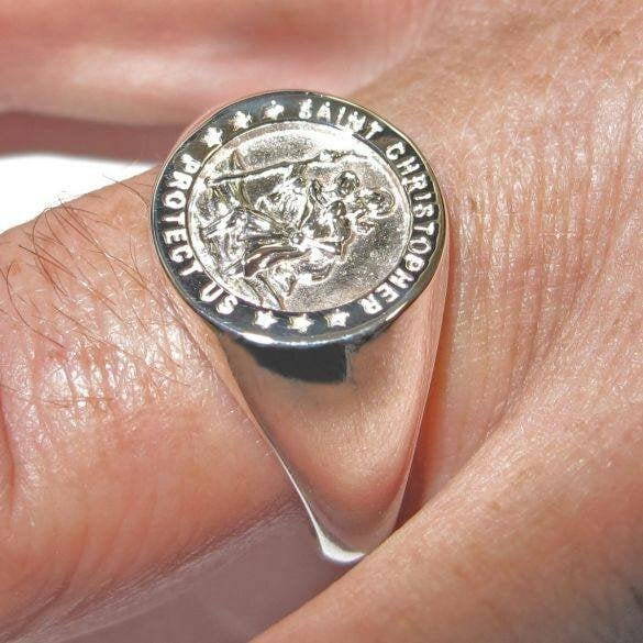 Christopher James of London Sterling Silver St Christopher Ring