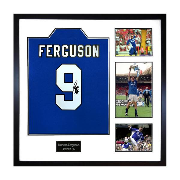Duncan Ferguson Signed Everton Shirt Elite Frame