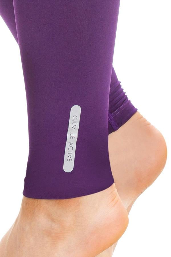 Camille Womens Sportswear Purple & Pink Full Length Leggings