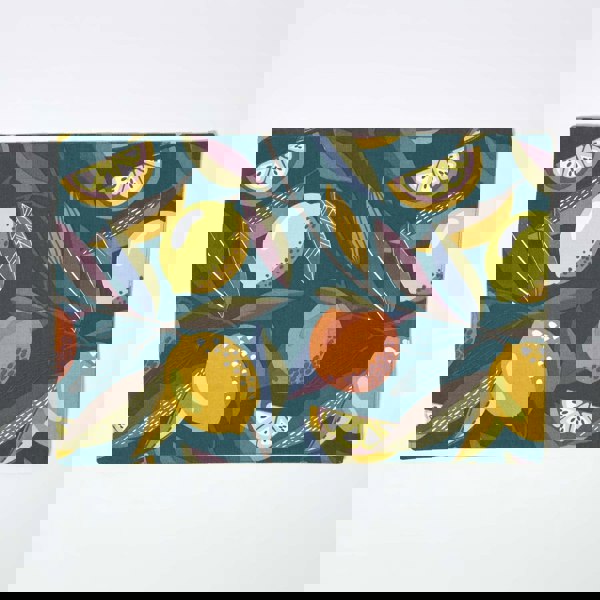 HOMESCAPES 100% Cotton Citrus Placemats, Set of 2