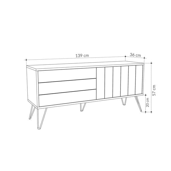 Decortie Picadilly Modern TV Unit Multimedia Centre Storage Cabinet 139cm for 55" TV