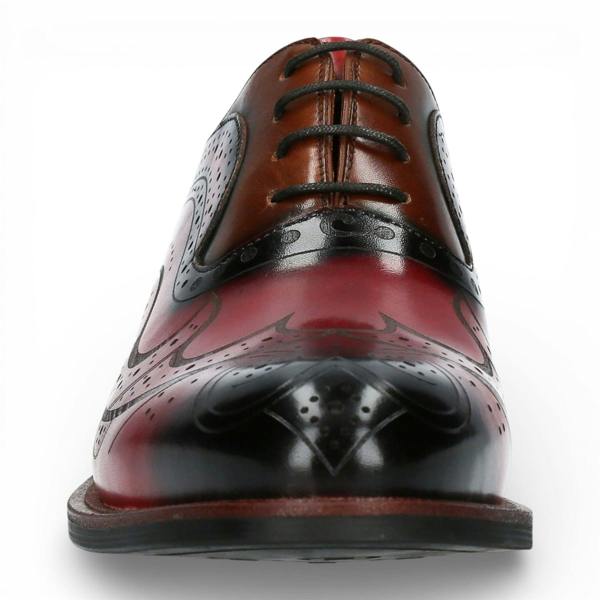 Laura Vita Lorenzo Conti Men's Red Black Leather Brogue Oxford Dress Shoes - Ayan-01