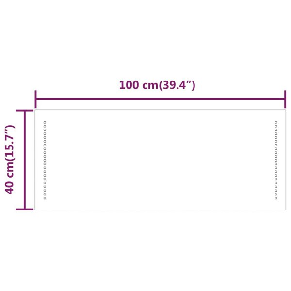 Berkfield LED Bathroom Mirror 40x100 cm