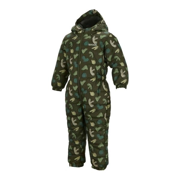 Regatta Childrens/Kids Penrose Splodge Quilted Puddle Suit - Dark Khaki - 