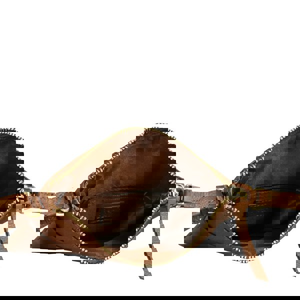 Assots London 'LINBY' Dark Tan Pebble Grain Leather Crossbody Sling Bag