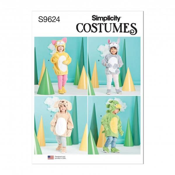 Simplicity Sewing Pattern 9624, Costumes for Baby, Kids, A (1/2-1-2-3-4) - Intermediate