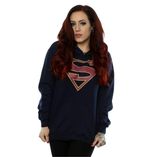 DC Comics Womens Supergirl Logo Hoodie - Deep Navy