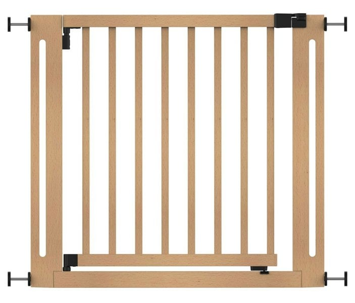 Safetots Wooden Elegance Gate, Natural, 87cm - 95cm, Pressure Fit Safety Gate, 65cm Extra Wide Doorway, Easy Installation