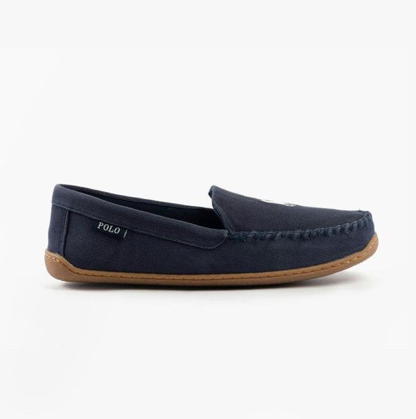 Polo Ralph Lauren BRENAN Mens Slippers Navy/Paper White