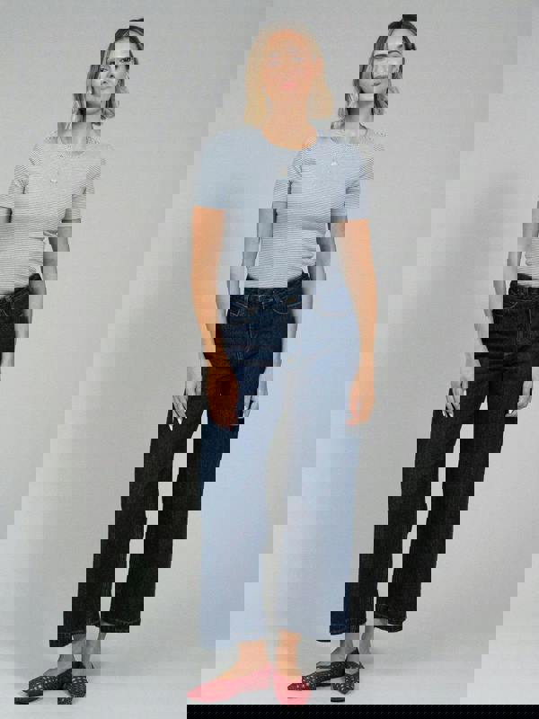 Kite Womens Organic Portesham Jersey T-Shirt Navy Stripe