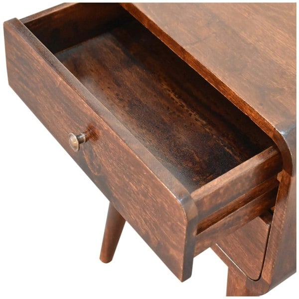 Artisan Furniture Curved Dark Walnut Bedside