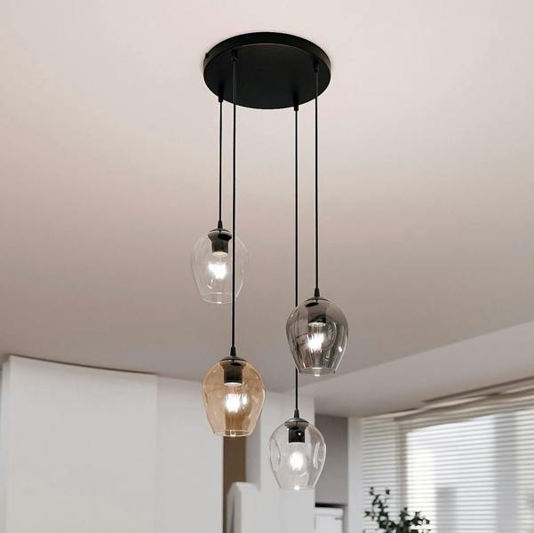 Emibig ISTAR Pendant lamp  4 x E27 Black with Transparent, Graphite and Amber Shade
