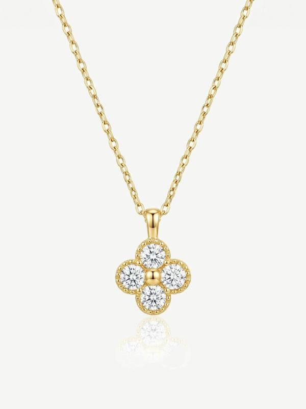 Muchv White Clover Necklace in 14k Gold or Silver