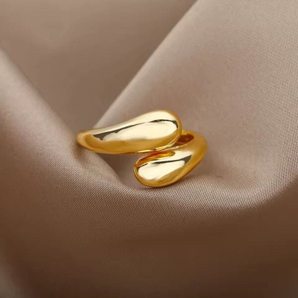 The Colourful Aura Minimal Open Curve Adjustable Gold/SIlver Ring
