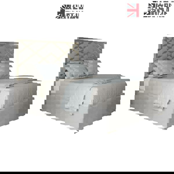 Casa Magna Mayfair Upholstered Soft Velvet Metal Bed Frame - Grey