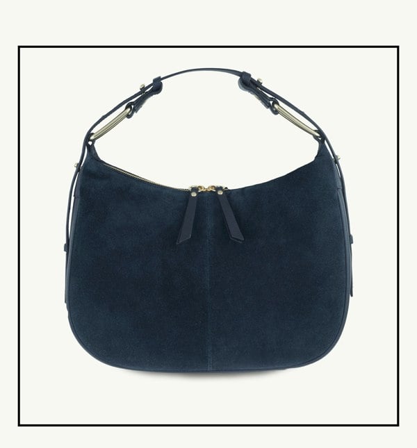 Apatchy London The Charlie Navy Suede Bag