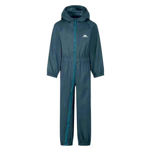 Trespass Childrens/Kids Button Rain Suit - Greensea - 
