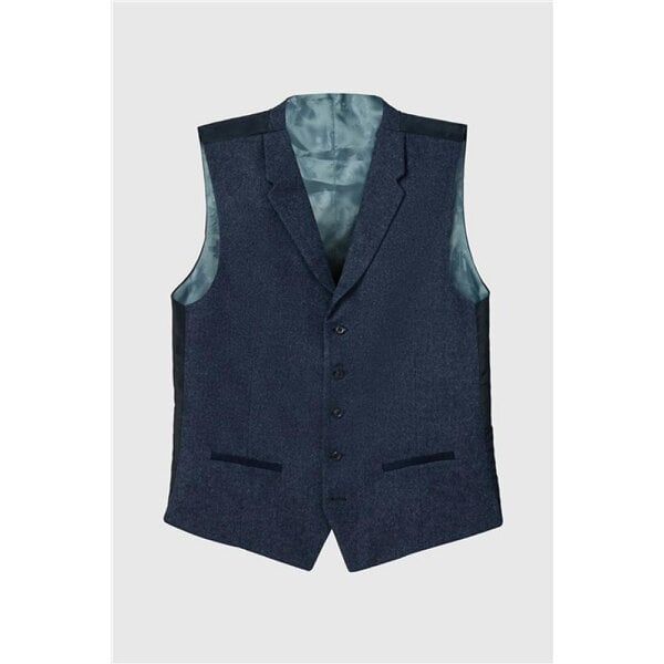 Ted Baker Tailored Fit Blue Donegal Waistcoat