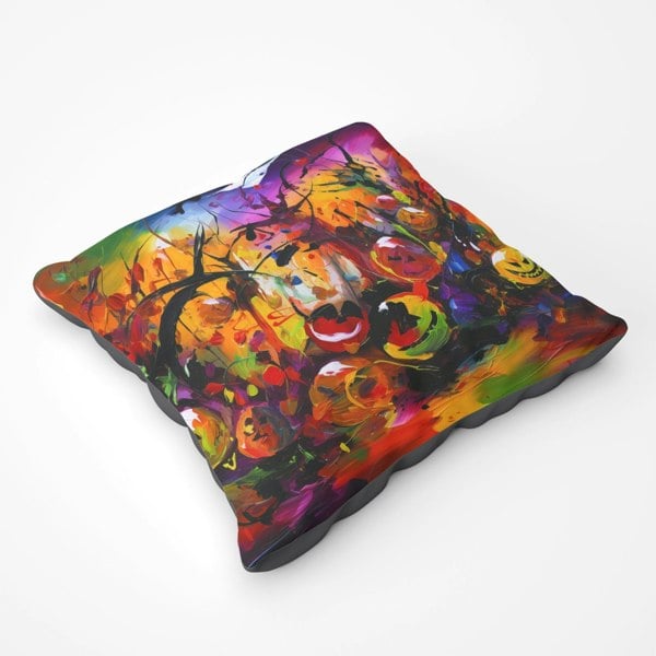 Warren Reed Abstract Halloween Painting Floor Cushion