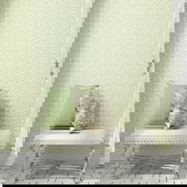 Hoopla Walls Deco Fan - Green 10m Wallpaper