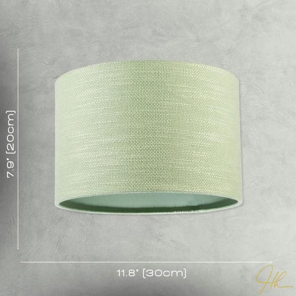 Designer Bobbled and Textured Linen Lamp Shade in Emerald Mint Green Image 8
