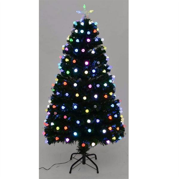 2ft to 6ft Fibre Optic Pre-Lit Christmas Trees with LED Lights, PVC and Diamonds image 3