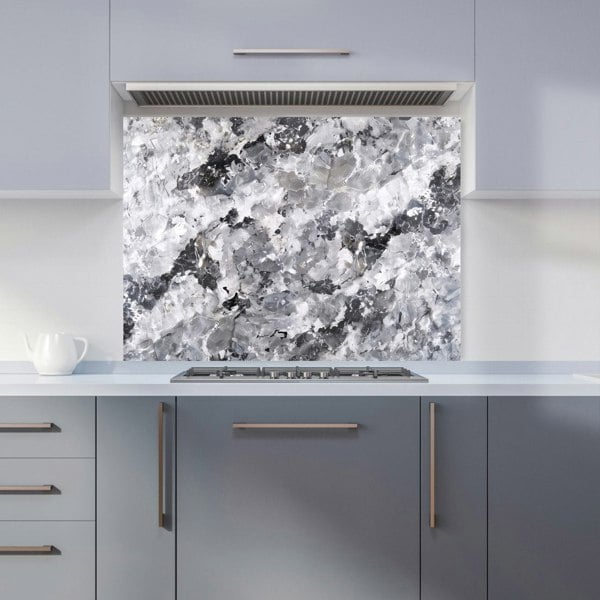 Warren Reed - Designer Silver And Black Quartz Effect Kitchen Splashback