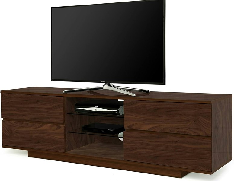 Homeology Avitus Premium Walnut with 4-Walnut Drawers and 3-Shelf 32"-65" LED/OLED/LCD TV Cabinet