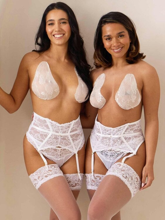 Perky Pear NEW-Original Lift & Shape Boob Tape-White Lace-A-E Cups