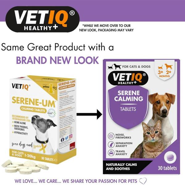 Mark & Chappell M&C Vetiq Serene Calming Tablets for Cats & Dogs (30 Tablets)