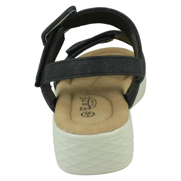 Eaze Ladies Eaze Low Wedge Mule Sandal with Chunky Buckle Strap F12080
