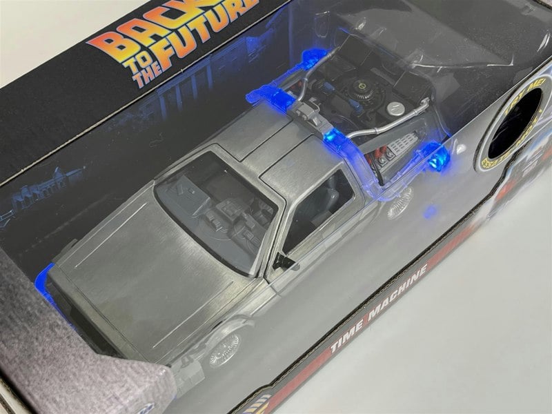 a toy car in a box