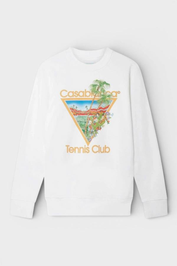 Casablanca Printed Sweatshirt Tennis Club Icon Orange White