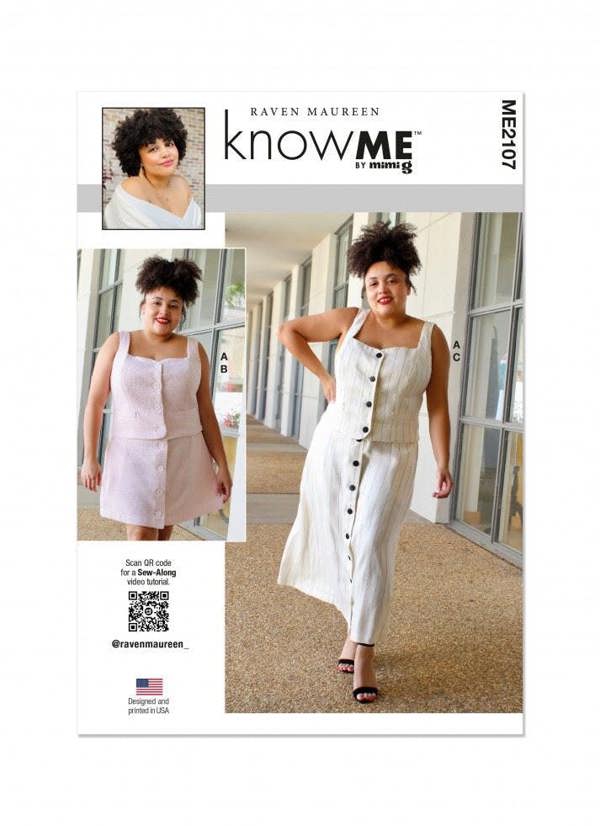 Know Me Sewing Pattern 2107, Tops, Skirts for Women, K5 (8-10-12-14-16) - Intermediate