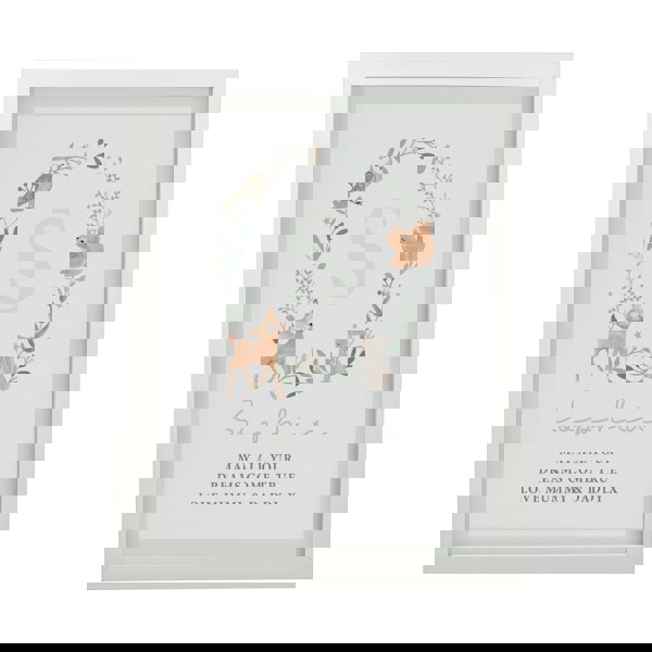 Personalised Memento Company Personalised Woodland Initial White Poster Frame