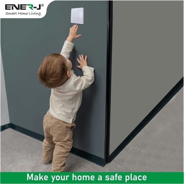 ENER-J 3 Gang Wireless Kinetic Switch (white body) + 3 x 500W RF receiver