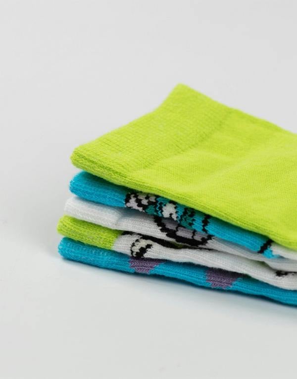 Disney Monsters Inc Unisex Kids Green Mike & Sully Calf Socks Set of 5