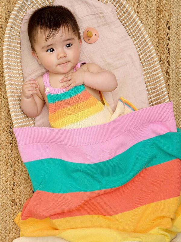 The Bonnie Mob Bobby - Pink Rainbow Stripe Shawl