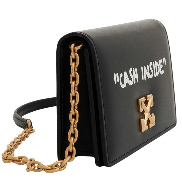 Off-White Off White Jitney 0 5 Shoulder Quote Bag - Black