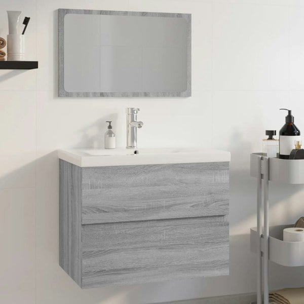 Berkfield Bathroom Furniture Set Grey Sonoma Engineered Wood