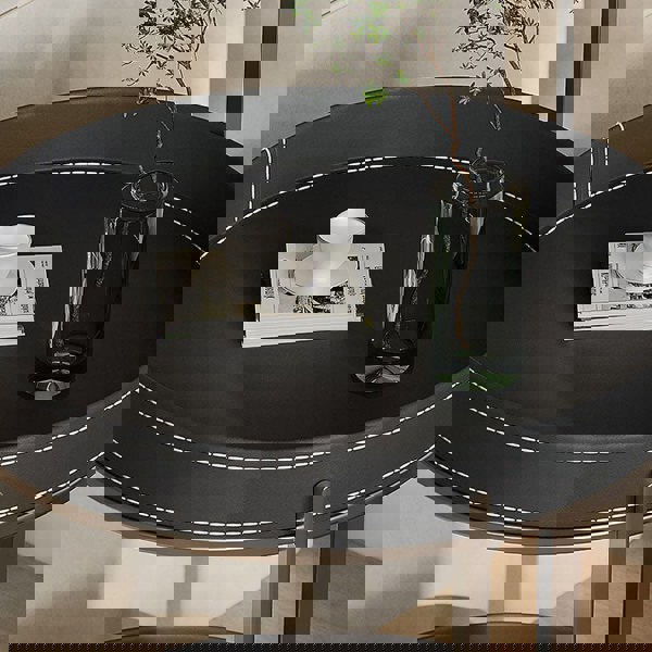 Willis Round Side Table, Movable Trolly, Black-Rit Concept-Rit Concept