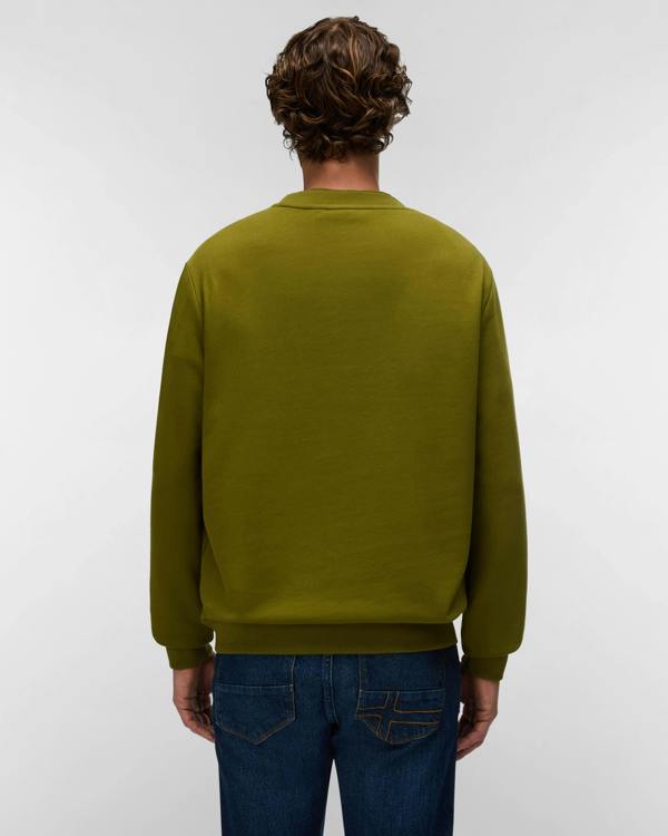 Napapijri Small Box Mens Crew Neck Sweatshirt - Avocado G4C | CHO | Designer Mens Sweatshirts