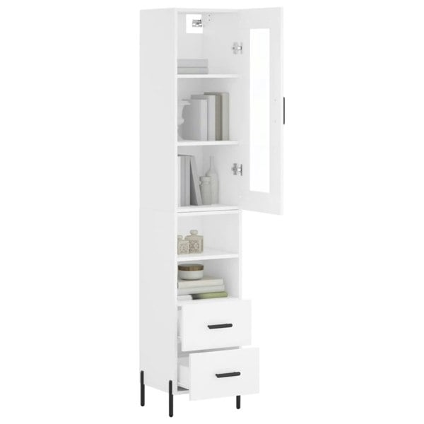 Berkfield Highboard White 34.5x34x180 cm Engineered Wood