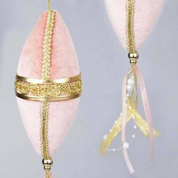 7 x 30 cm Pink Oval Drop Hanging Decoration for Christmas Trees, Wreaths and Garlands image 3
