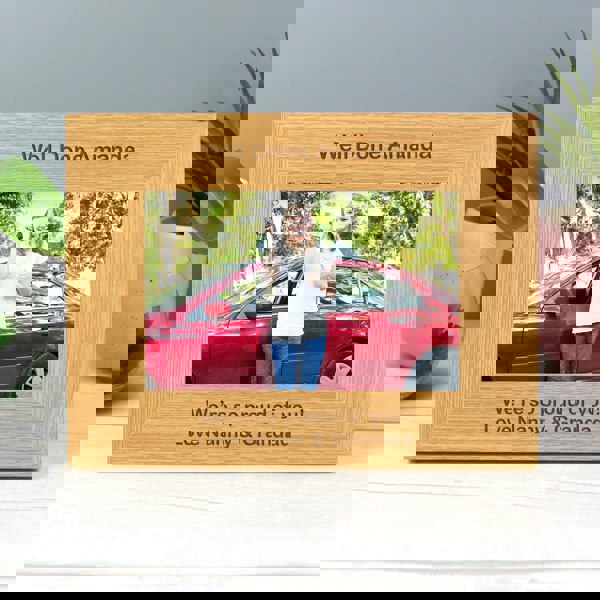 Personalised Memento Company Personalised Short Message 6x4 Landscape Oak Finish Photo Frame