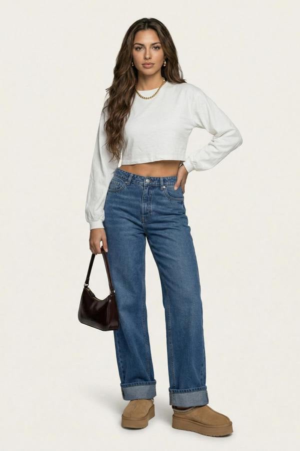 Urban Bliss Volume Sleeve Crop Sweater