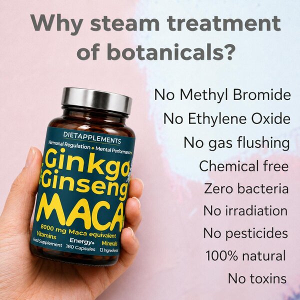 Dietapplements Maca, Korean Ginseng & Ginkgo Biloba Complex