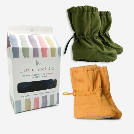 Little Sock Co. 2 Pack of All Weather Stay-on Booties - Showerproof & Windproof - Sol + Thor